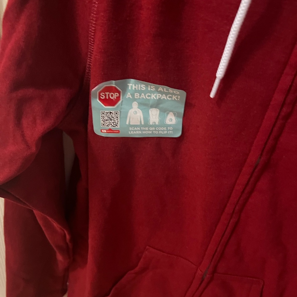 Deep Red hoodie - size small